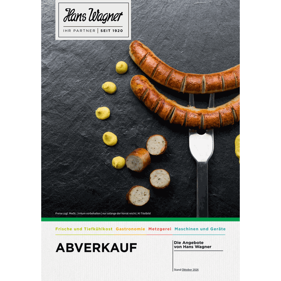 Titelblatt der Abverkaufsliste von Hans Wagner, Stand Oktober 2026