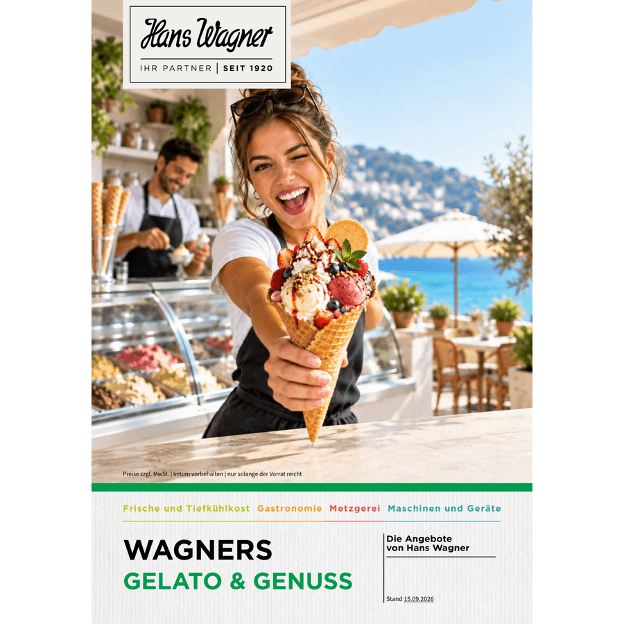 Titelseite von Wagners Gelato & Genuss, Stand 15.09.2026
