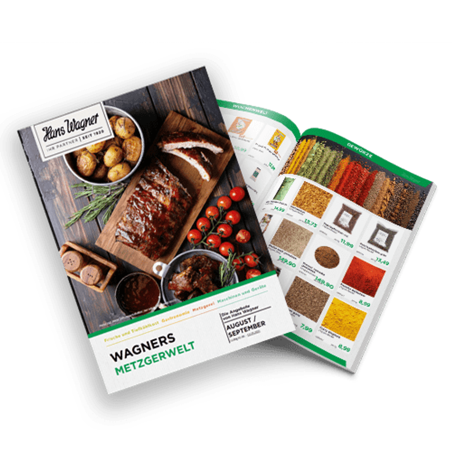 Wagners Metzgerwelt August/September, aufgeschlagen neben dem Titelblatt